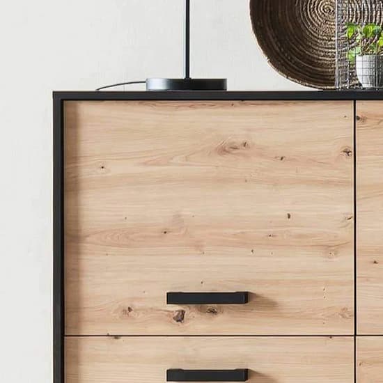 Aliso Wooden Sideboard With 4 Doors In Artisan Oak