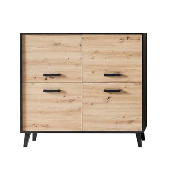 Aliso Wooden Sideboard With 4 Doors In Artisan Oak