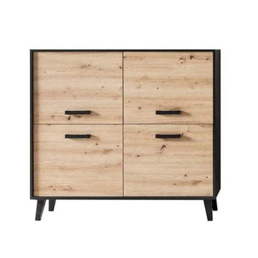 Aliso Wooden Sideboard With 4 Doors In Artisan Oak