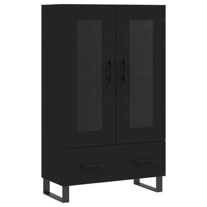 Alivia Wooden Display Cabinet With 2 Doors 1 Drawer In Black