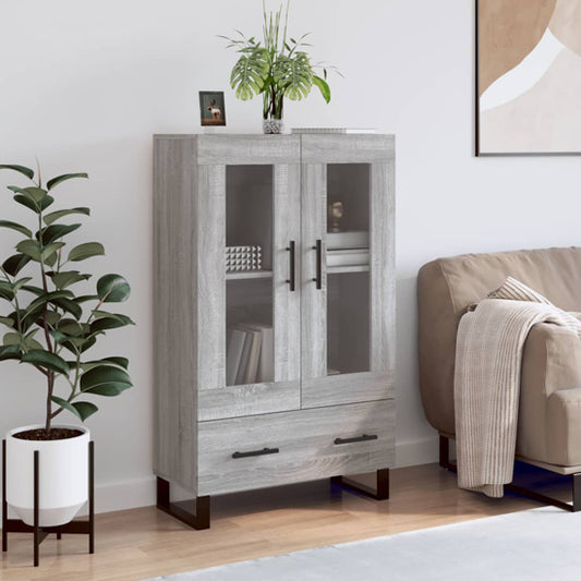 Alivia Wooden Display Cabinet With 2 Doors In Grey Sonoma Oak