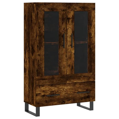 Alivia Wooden Display Cabinet With 2 Doors In Smoked Oak