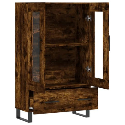 Alivia Wooden Display Cabinet With 2 Doors In Smoked Oak