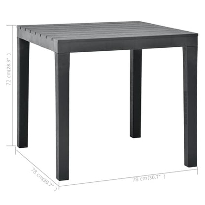 Aliza Plastic Garden Dining Table With 2 Benches In Anthracite