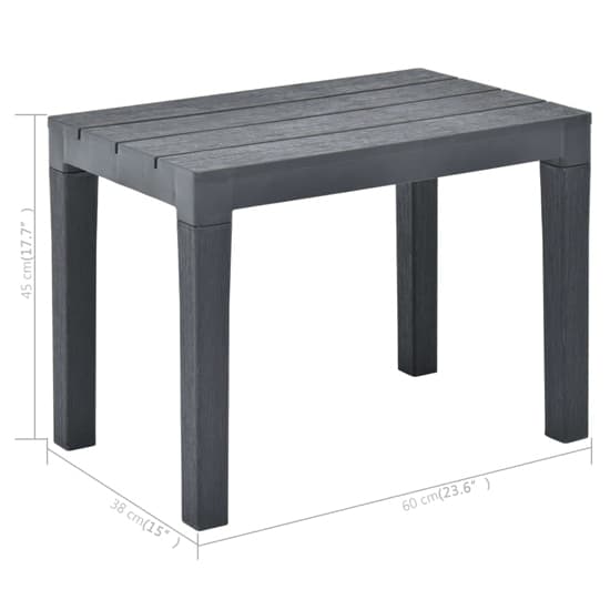 Aliza Plastic Garden Dining Table With 2 Benches In Anthracite