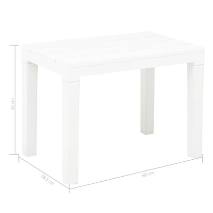 Aliza Plastic Garden Dining Table With 2 Benches In White