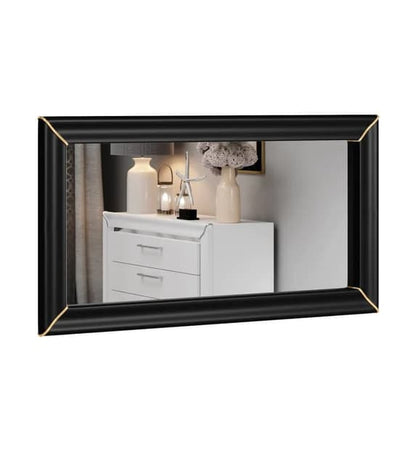 Black Wooden Framed Allen Wall Mirror - Elegant Home Decor, 64cm x 120cm