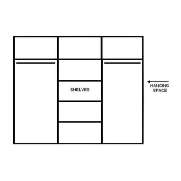 Matt Grey Mirrored Sliding Wardrobe with 3 Doors and Ample Storage