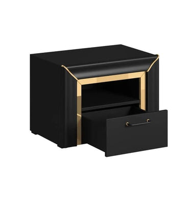 Allen Wooden Bedside Cabinet With 1 Drawer In Black