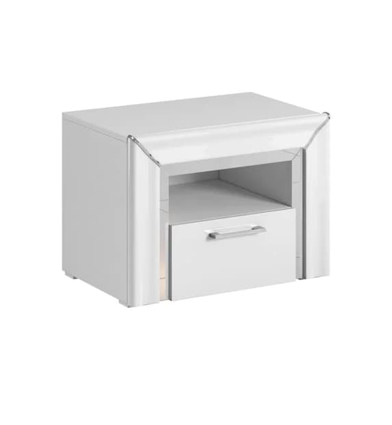 Allen Wooden Bedside Cabinet With 1 Drawer In White