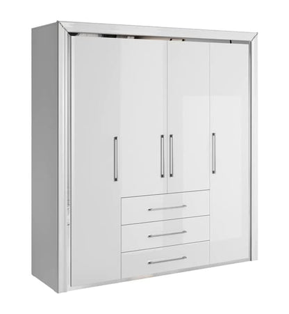 Allen Wooden Wardrobe With Hinged 4 Doors In White