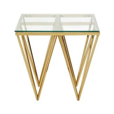 Modern Gold Metal Frame Glass Console Table - Alluras Collection