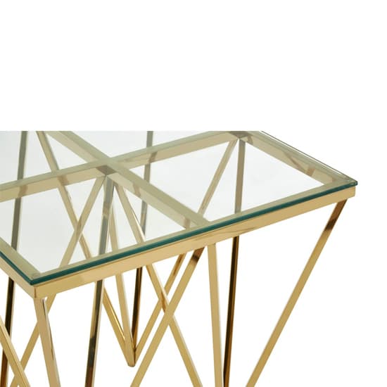 Modern Gold Metal Frame Glass Console Table - Alluras Collection