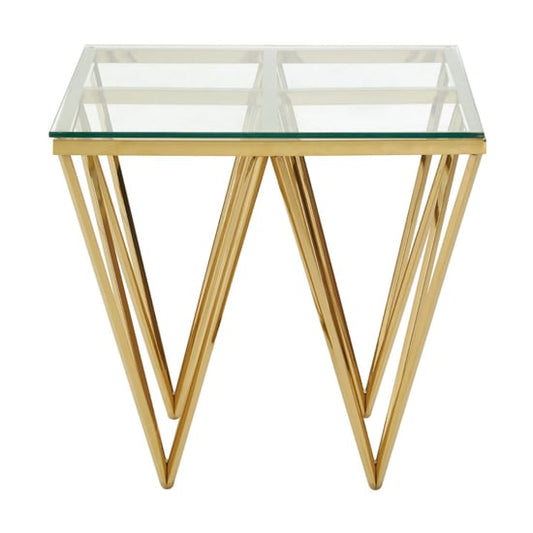 Modern Gold Metal Frame Glass Console Table - Alluras Collection