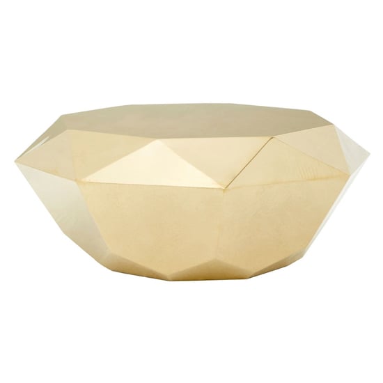 Geometric Hexagonal Gold Metal Coffee Table for Modern Living Rooms