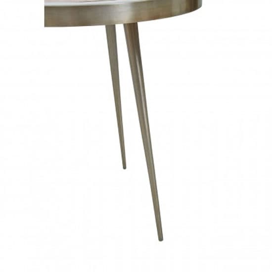 Acacia Wood Round Side Table with Gold Aluminium Frame for Modern Living Spaces