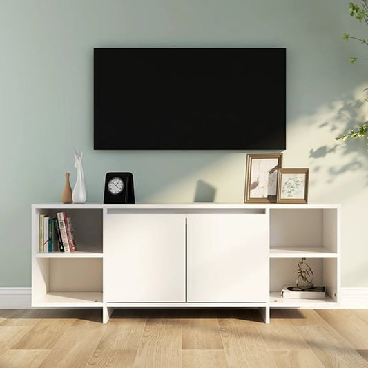 Aloha Wooden TV Unit With 2 Doors In White