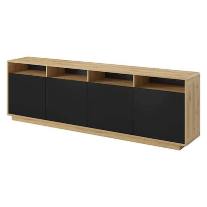 Altea Wooden Sideboard With 4 Doors In Torus Oak And LED