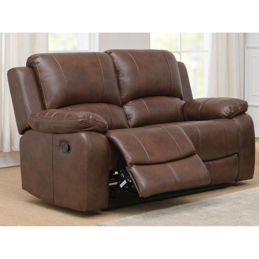 Maldon Recliner LeatherGel & PU 2 Seater - Whiskey - Nestium