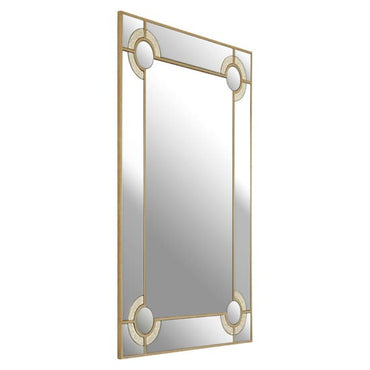 Antibes Rectangular Wall Bedroom Mirror In Antique Silver Frame