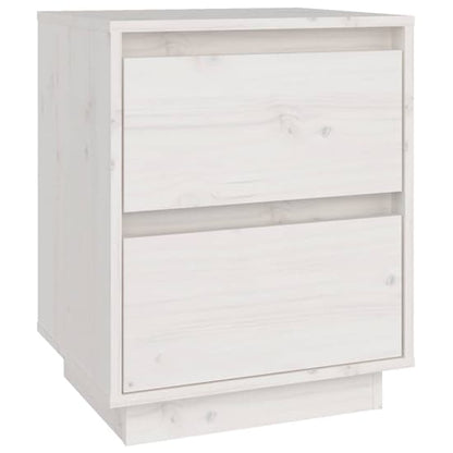 Aoife Pine Wood Bedside Cabinet With 2 Drawers In White