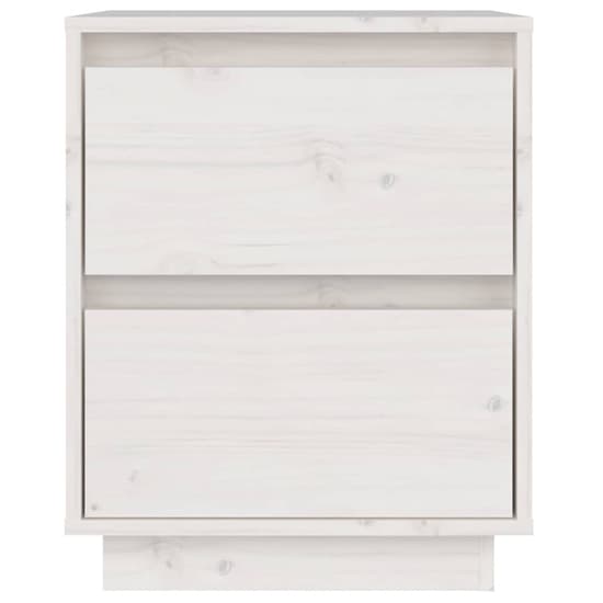 Aoife Pine Wood Bedside Cabinet With 2 Drawers In White