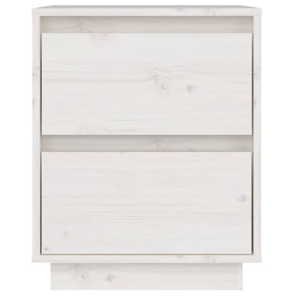 Aoife Pine Wood Bedside Cabinet With 2 Drawers In White