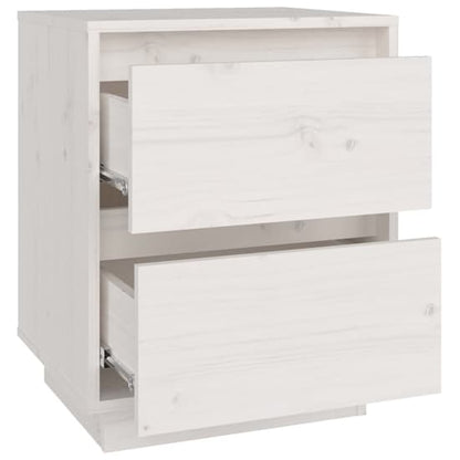 Aoife Pine Wood Bedside Cabinet With 2 Drawers In White