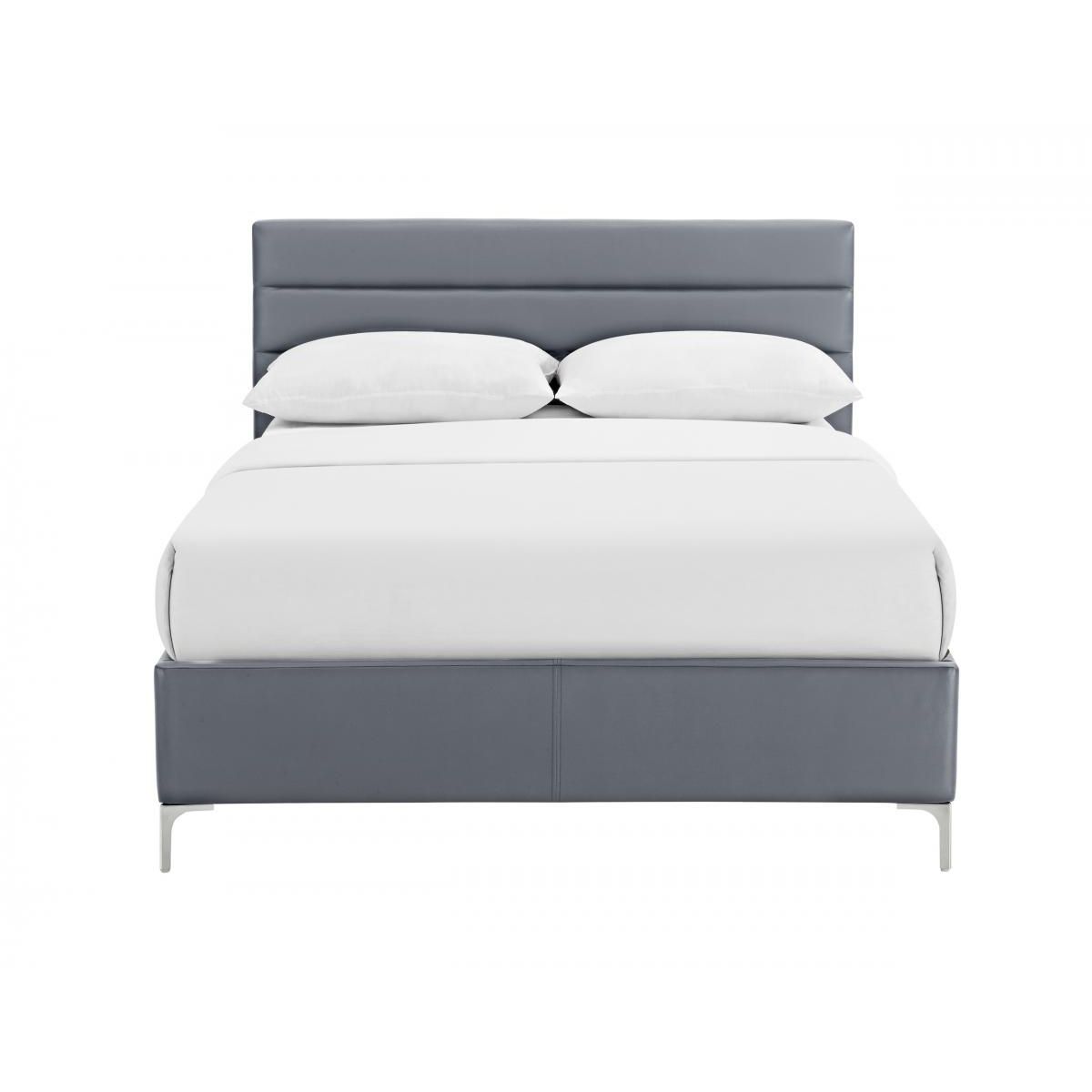 Saltash PU Single Bed with Chrome T Legs - Grey - Nestium