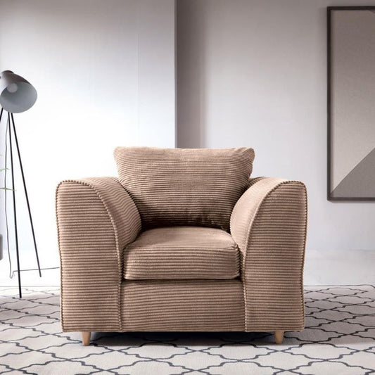 Jill Jumbo Armchair - Brown Fabric