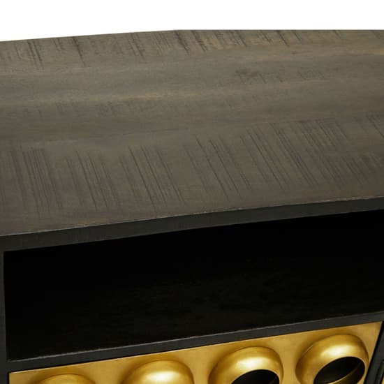 Atria Wooden Sideboard With 3 Doors In Black And Gold