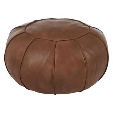 Brown Leather Pouffe by FURCO - Comfortable & Stylish Accent for Living Room