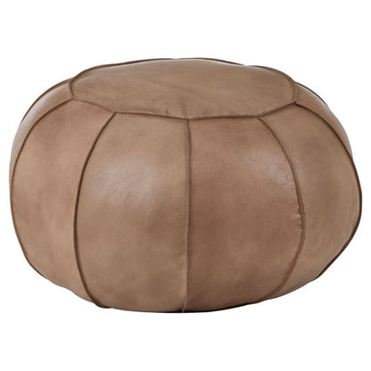 Grey Genuine Leather Pouffe by FURCO - Comfort & Style for Home Decor