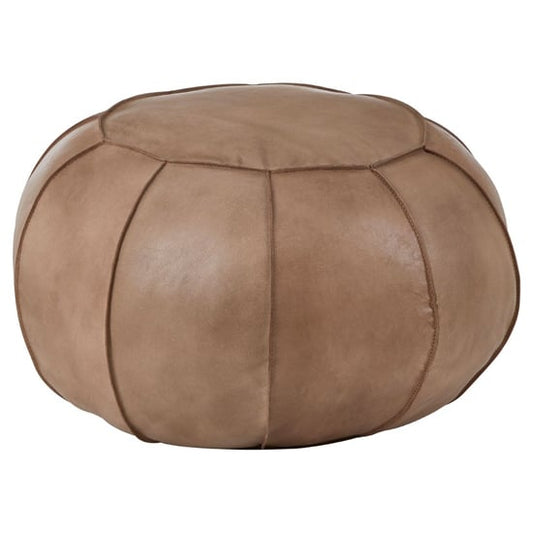 Grey Genuine Leather Pouffe by FURCO - Comfort & Style for Home Decor