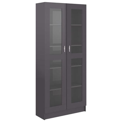 Axtan High Gloss Display Cabinet With 2 Doors In Grey