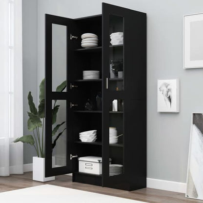 Axtan Wooden Display Cabinet With 2 Doors In Black