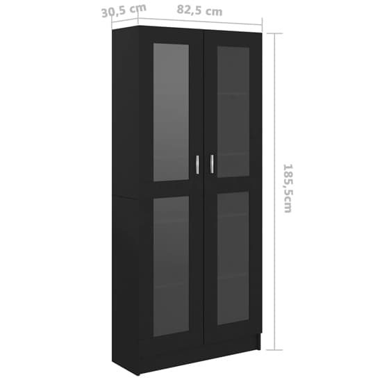 Axtan Wooden Display Cabinet With 2 Doors In Black