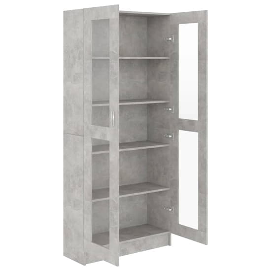 Axtan Wooden Display Cabinet With 2 Doors In Concrete Effect