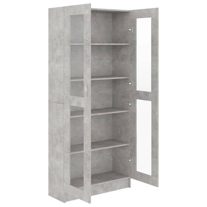 Axtan Wooden Display Cabinet With 2 Doors In Concrete Effect