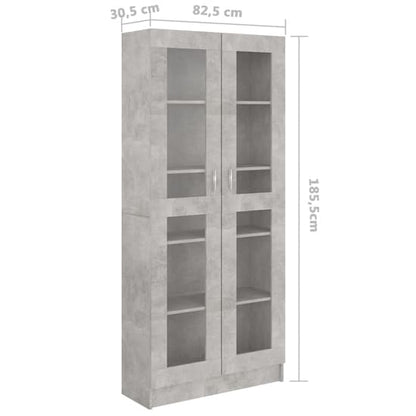 Axtan Wooden Display Cabinet With 2 Doors In Concrete Effect