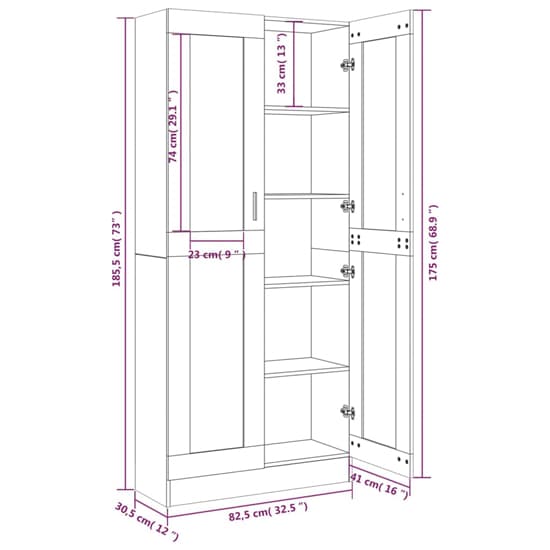 Axtan Wooden Display Cabinet With 2 Doors In Grey Sonoma Oak