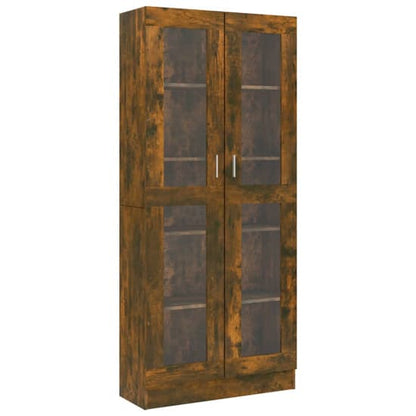 Axtan Wooden Display Cabinet With 2 Doors In Smoked Oak