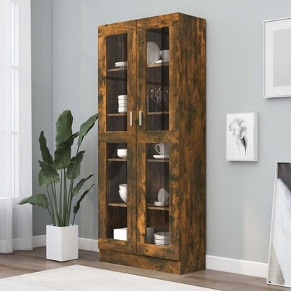 Axtan Wooden Display Cabinet With 2 Doors In Smoked Oak