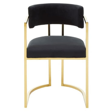 Azaltro Upholstered Velvet Dining Chair In Black