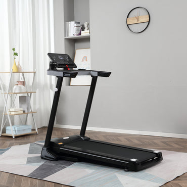 HOMCOM olding Treadmill for Home Motorised Running Machine w/ LCD Display Black