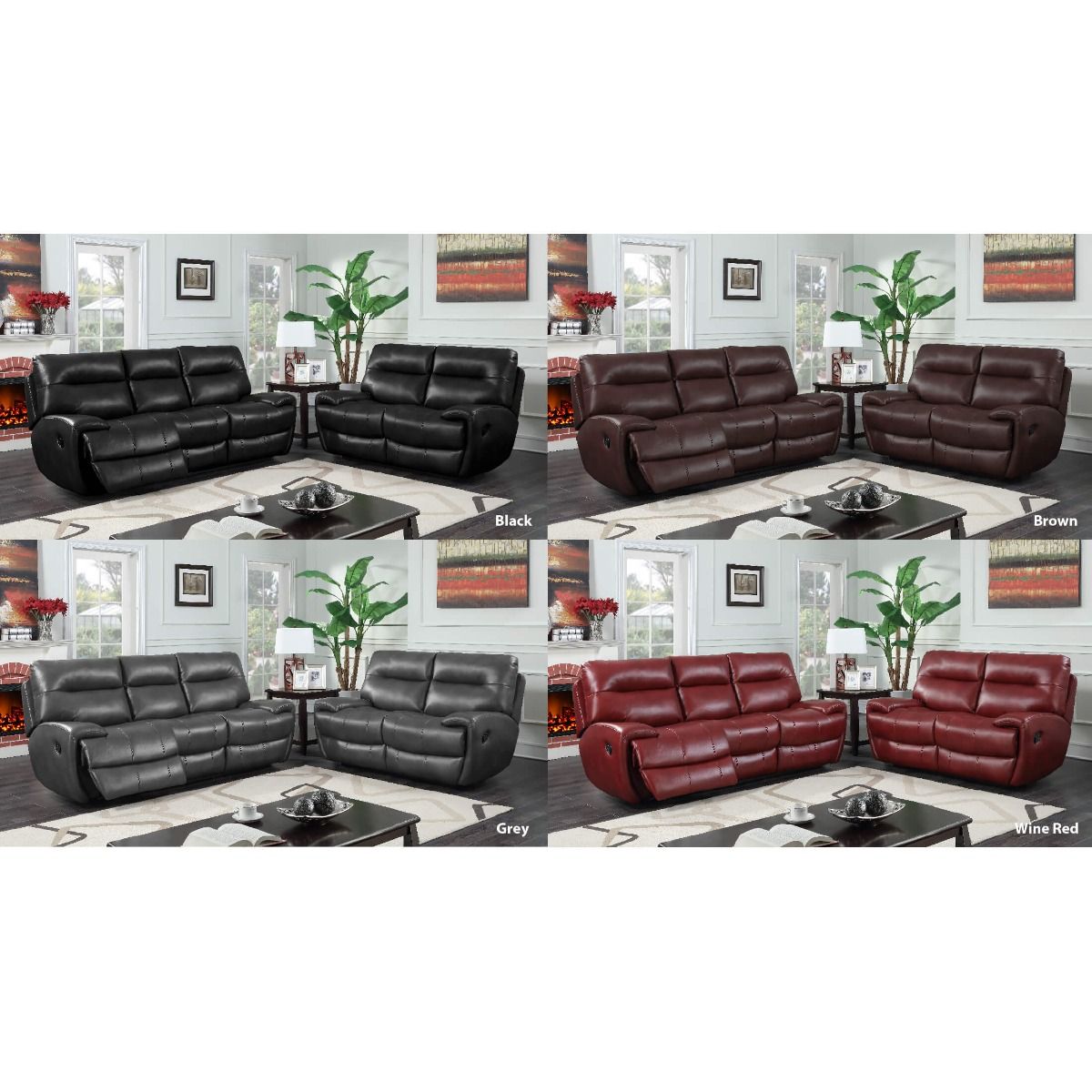 Luxury Black Leather Gel 2 Seater Recliner Sofa - Dorchester Comfort Collection