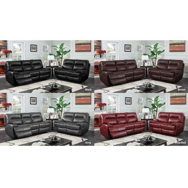 Luxury Black Leather Gel 2 Seater Recliner Sofa - Dorchester Comfort Collection