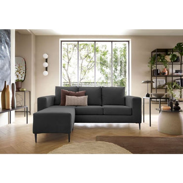 Rocky Reversible Corner Sofa - Black Fabric