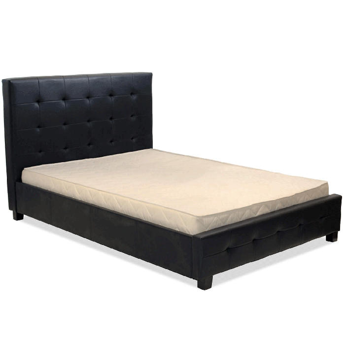 Marlow Classic PU Leather Bed Frame Stylish Comfort Timeless Elegance in Black - Double 4ft6