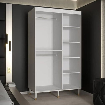 Barrie I Mirrored Wardrobe With Sliding 2 Doors 120cm In White